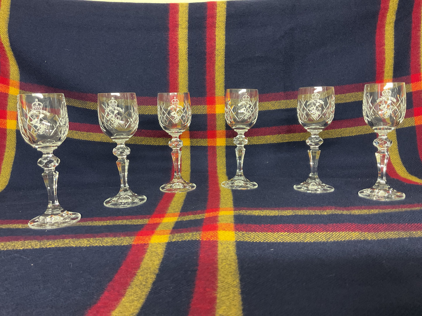 SALE - 6 REME Port Glass with Decorative Stem