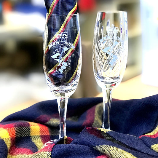 REME Champagne Crystal Flutes Boxed