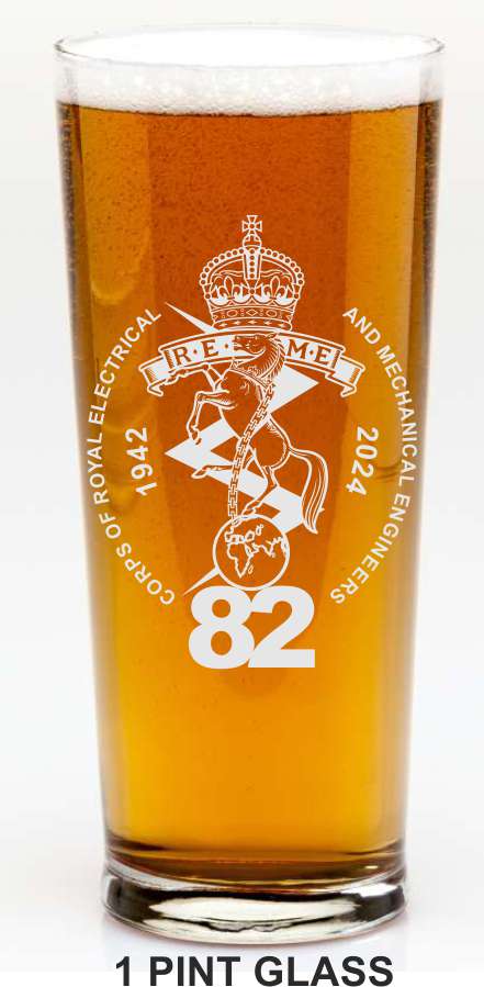REME Pint Glass with 82 Design