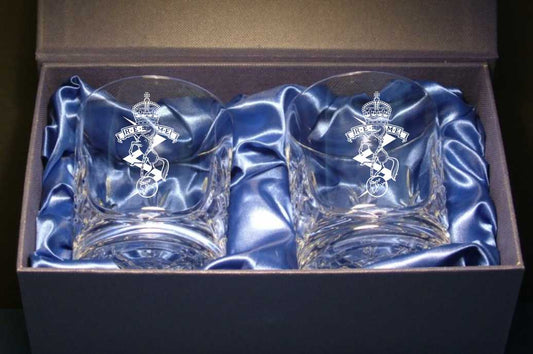 REME Bohemia Crystal Whisky Glasses Boxed