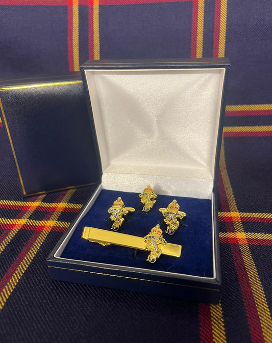 REME (King) Badge Cufflinks, Tie and Pin Set