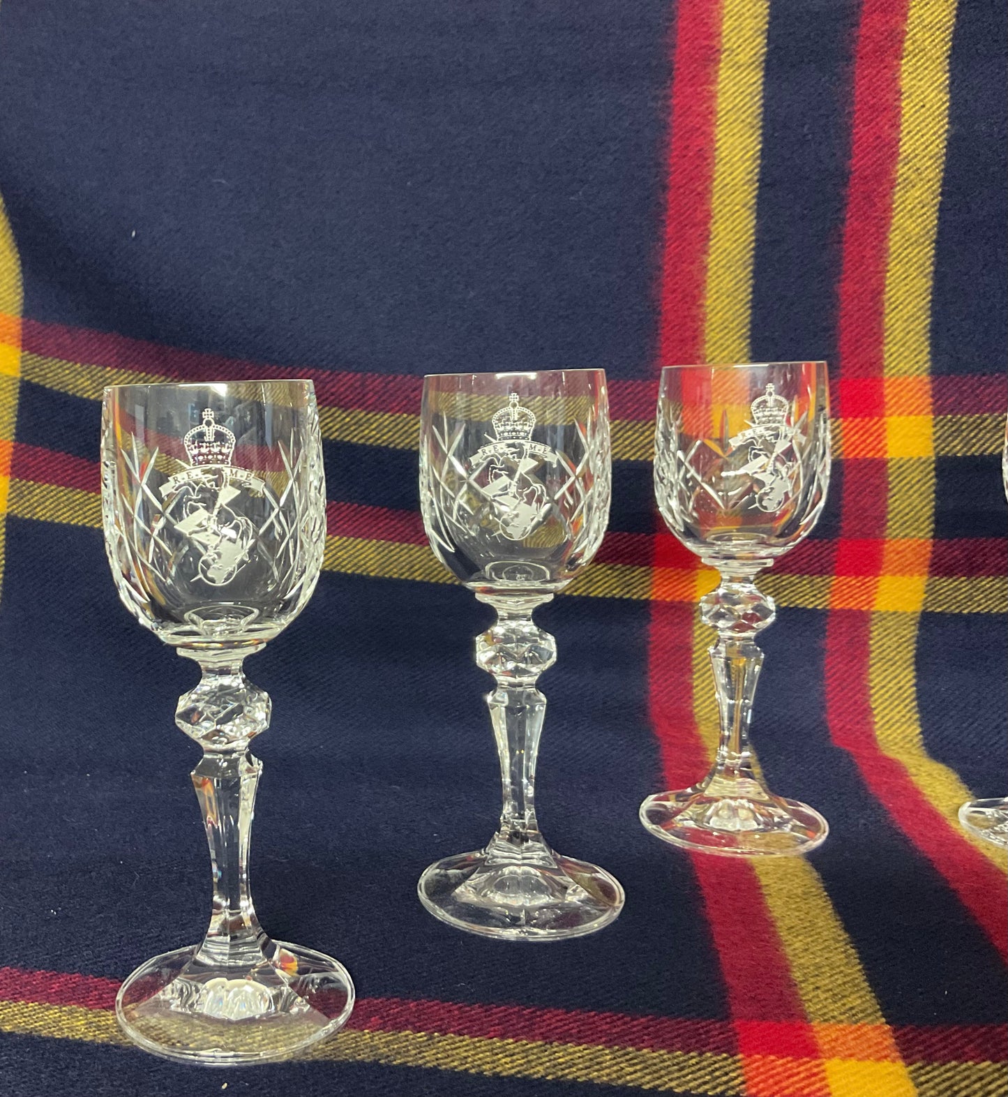 SALE - 6 REME Port Glass with Decorative Stem