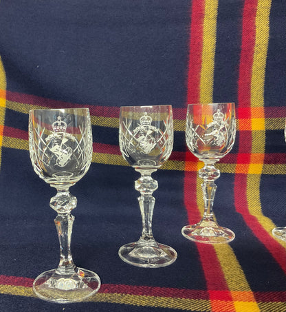 SALE - 6 REME Port Glass with Decorative Stem