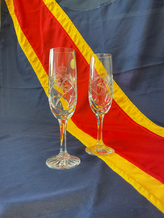 REME Champagne Crystal Flutes Boxed