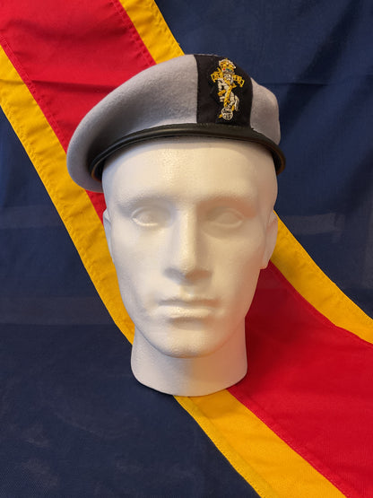 REME Beret (Light Blue) with Sewn on Navy Cloth Capbadge