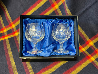 Brandy Bohemia Crystal Glasses Boxed