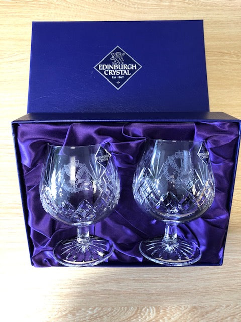 AAC - Brandy Edinburgh Crystal Glasses Boxed