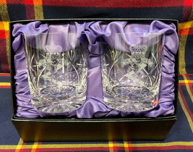 REME Whisky Crystal Cut Cumbria Glasses Boxed
