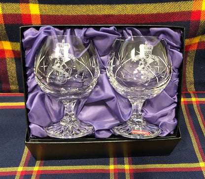 REME Brandy Crystal (Cumbria) Glasses Boxed