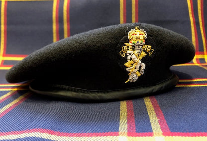 REME Beret with Sewn on Navy Cloth Capbadge