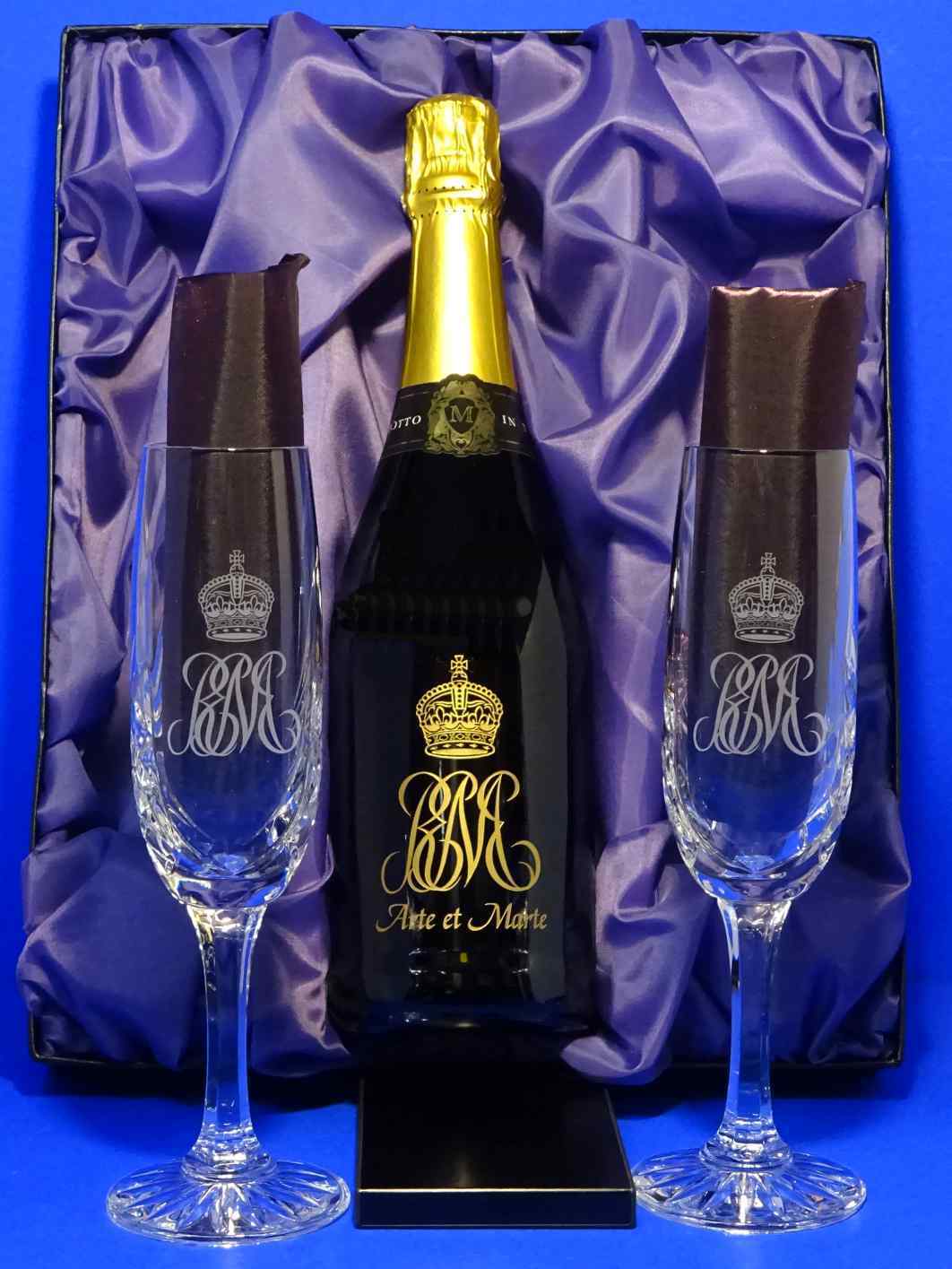 Prosecco & 2 Champagne Glasses